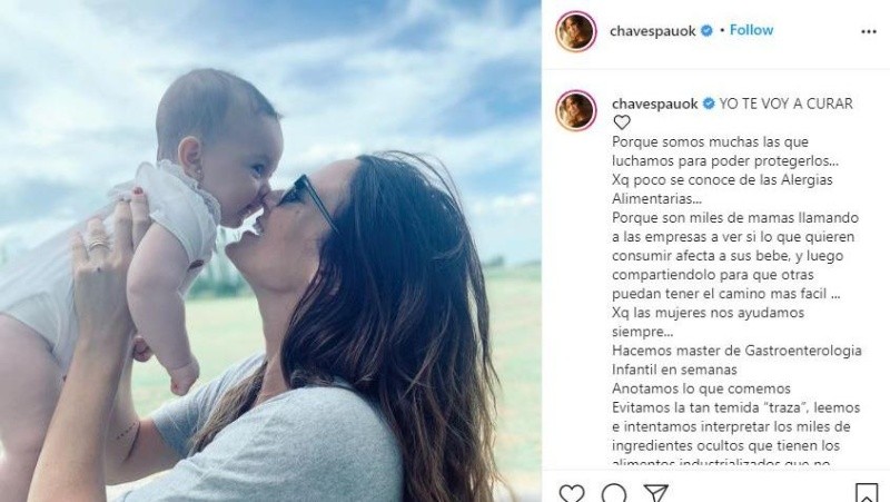 El emocionante posteo de Paula Chaves