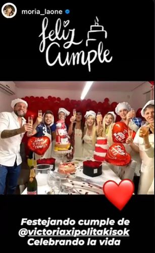 Historias de Instagram del cumpleaños de Vicky Xipolitakis.