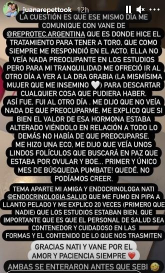 La actriz chequeó con sus médicas de confianza y obtuvo una diagnosis correcta.