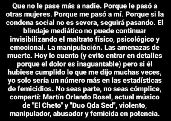 El relato de la joven víctíma de violencia de género.