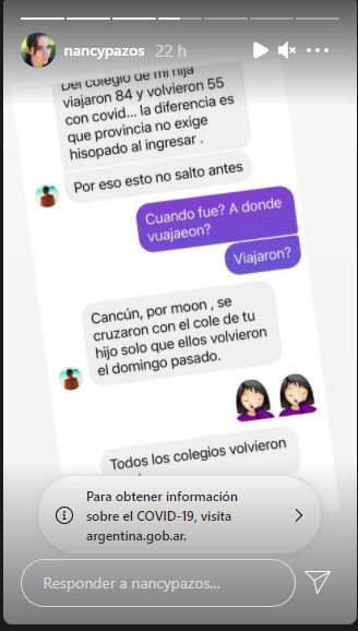 La conversación de Nancy Pazos con otra madre sobre un caso parecido