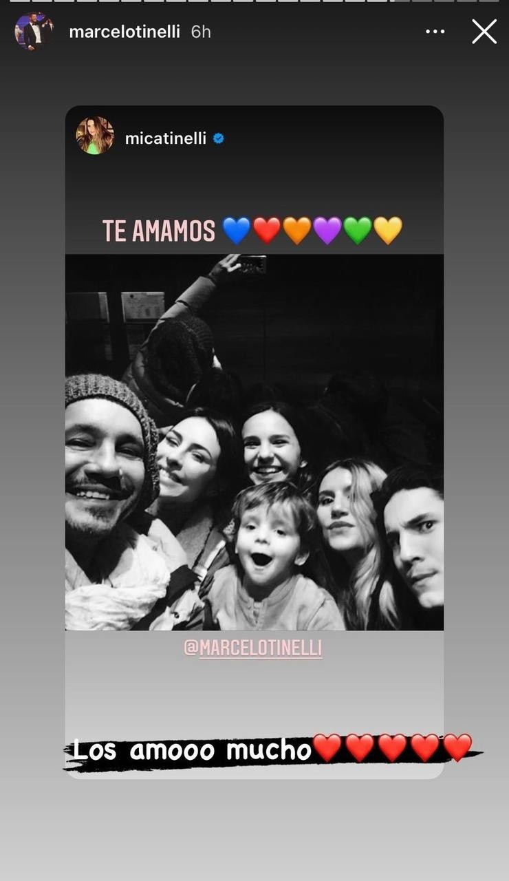 El festejo de Marcelo Tinelli y su familia.