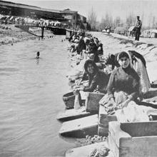 Las lavanderas del Manzanares, a principios del siglo XX