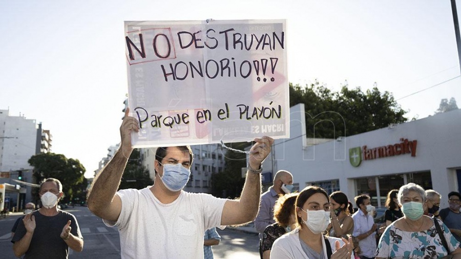 Protesta vecinos parque lineal Caballito Foto Sille Cris