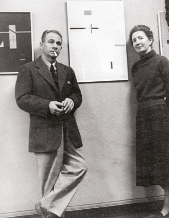 Del Prete y Yente en una muestra del primero en 1949 Foto Fototeca Cavalotti