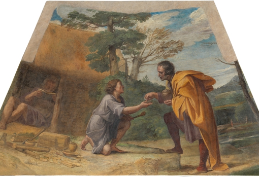 &#039;San Diego de Alcalá recibiendo limosna&#039;. Annibale Carracci y Francesco Albani