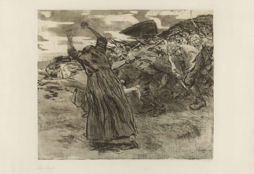 Käthe Kollwitz. &#039;Estallido&#039;, de la serie &#039;La guerra de los campesinos&#039;, 1902-1903