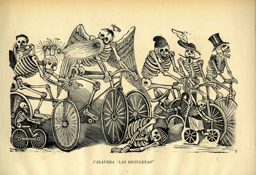 José Guadalupe Posada. &#039;Calavera las bicicletas&#039; (ca. 1900)