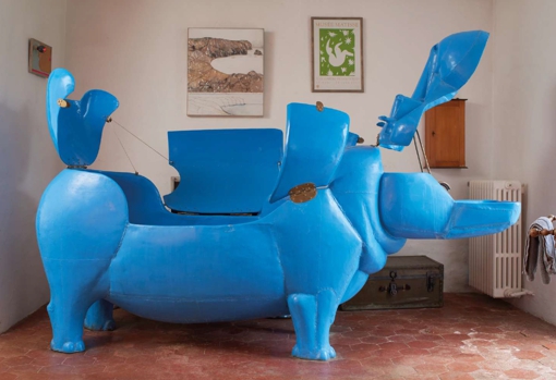 Bañera &#039;Hippopotame I&#039;, de François-Xavier Lalanne. Primera versión en resina de este icónico modelo