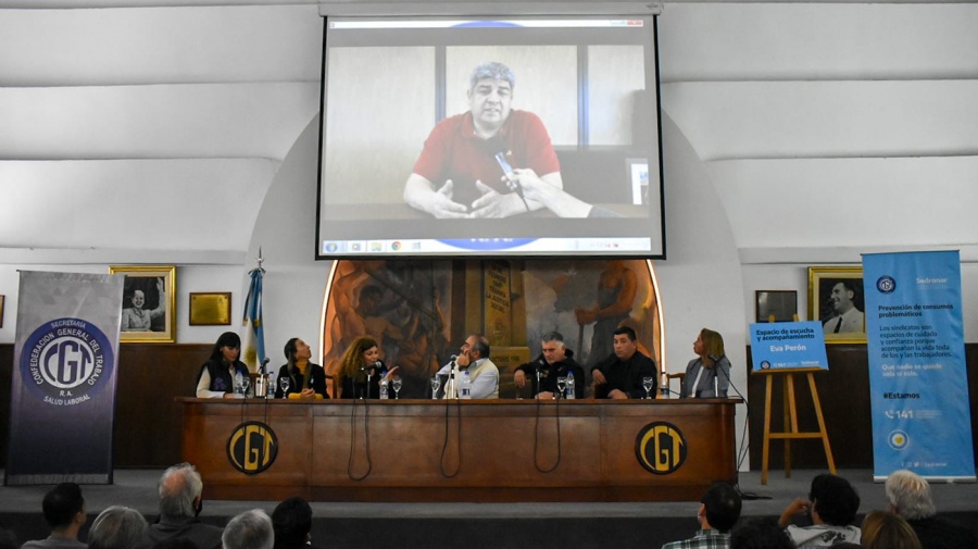 Pablo Moyano no pudo estar presente pero acompa esta iniciativa a travs de un video grabado que se difundi durante la ceremonia