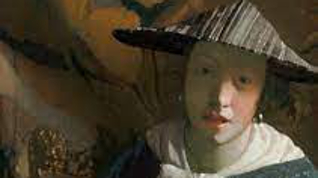 'Chica con flauta', atribuida a Vermeer. Detalle