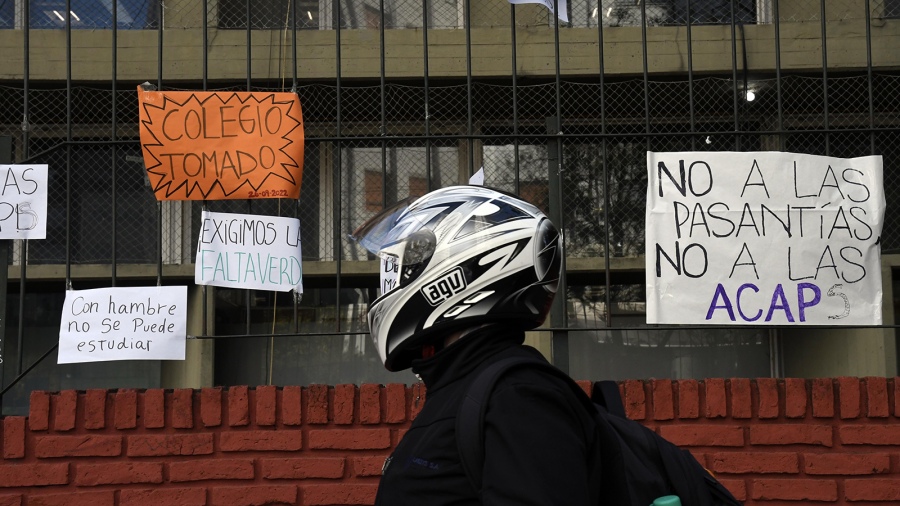 Protesta de estudiantes de escuelas en CABA