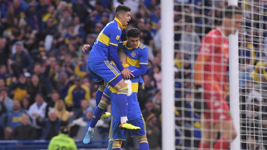 Boca festeja el gol del triunfo de Daro Benedetto Foto Julin lvarez