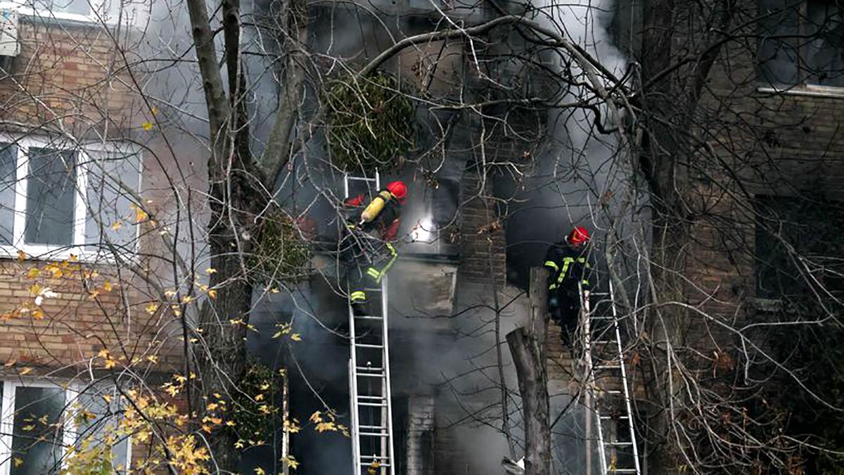 Zona daada por los ataques rusos que dejaron sin electricidad a gran parte de la poblacin ucraniana Foto AFP