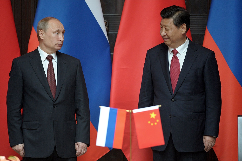 El presidente de Rusia Vladimir Putin y su par chino Xi Jinping Foto AFP