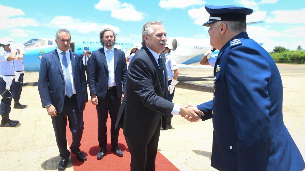 Arribo de Cafiero y Fernndez a Brasil Foto Presidencia